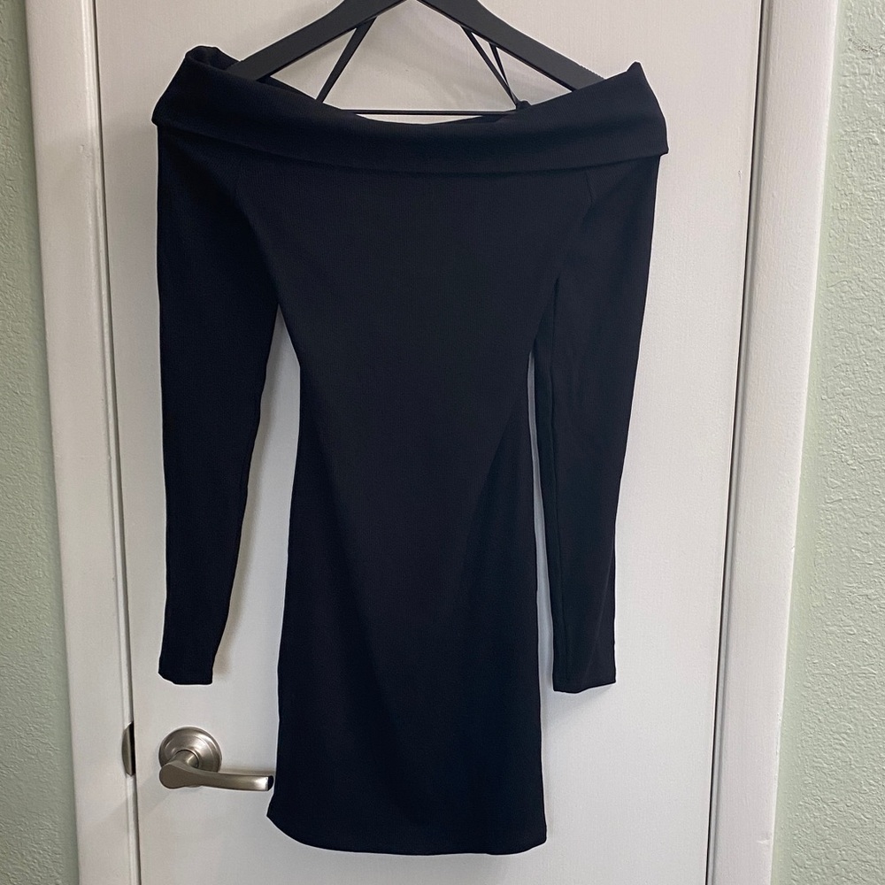 PINK Victoria's Secret Black Off-Shoulder Mini Dress